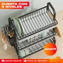 Escurridor de Platos de 3 Niveles – Mesón Seco y Platos Ordenados · Estante Grande